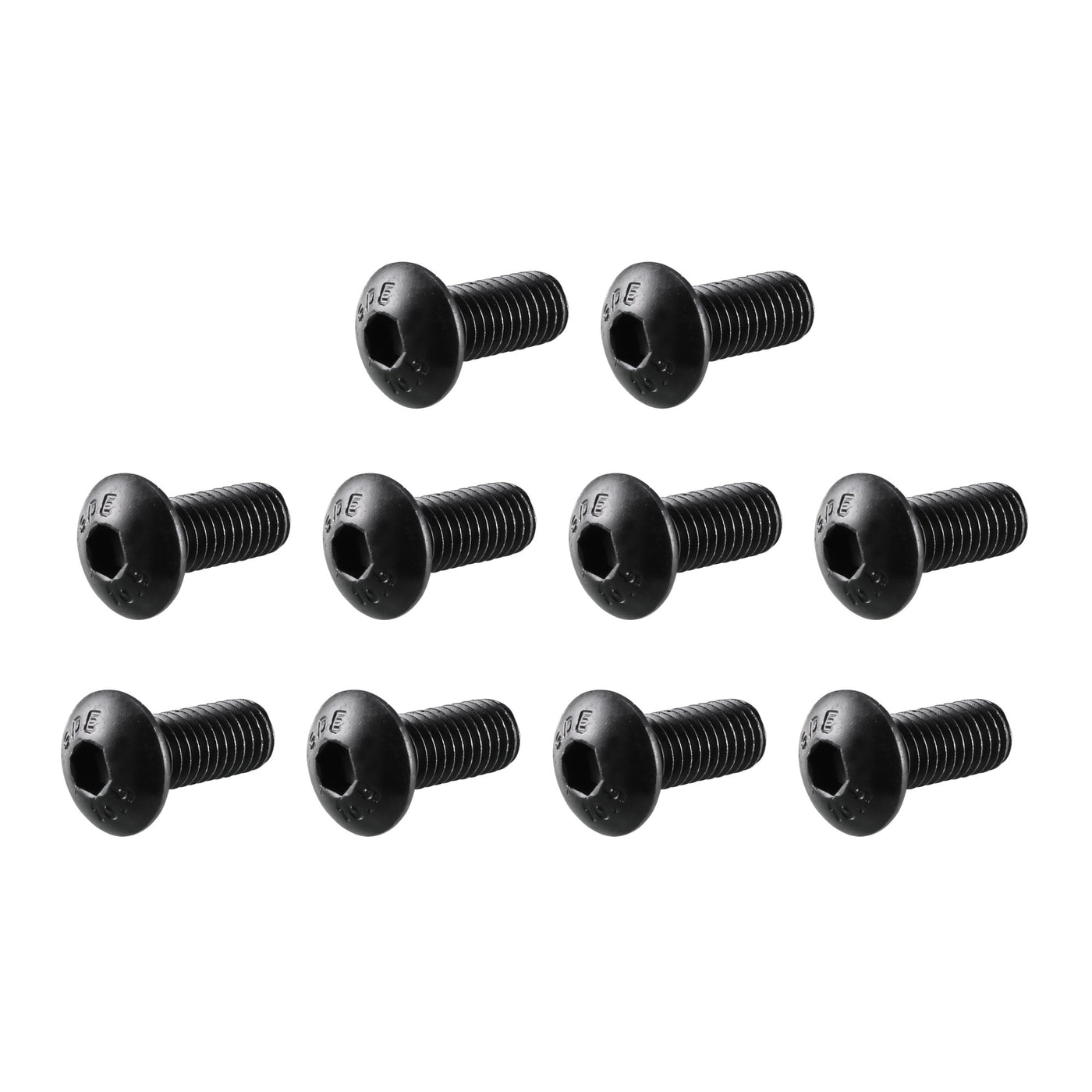 uxcell Uxcell M5x12mm 10.9 Alloy Steel Button Head Hex Socket Cap Screw Bolt Black 50pcs