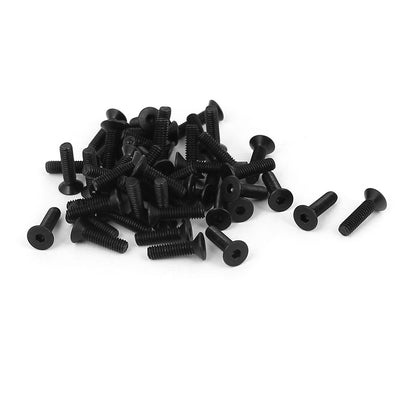 uxcell Uxcell M2.5x10mm 10.9 Carbon Steel Countersunk Head Hex Socket Screw Black 50pcs