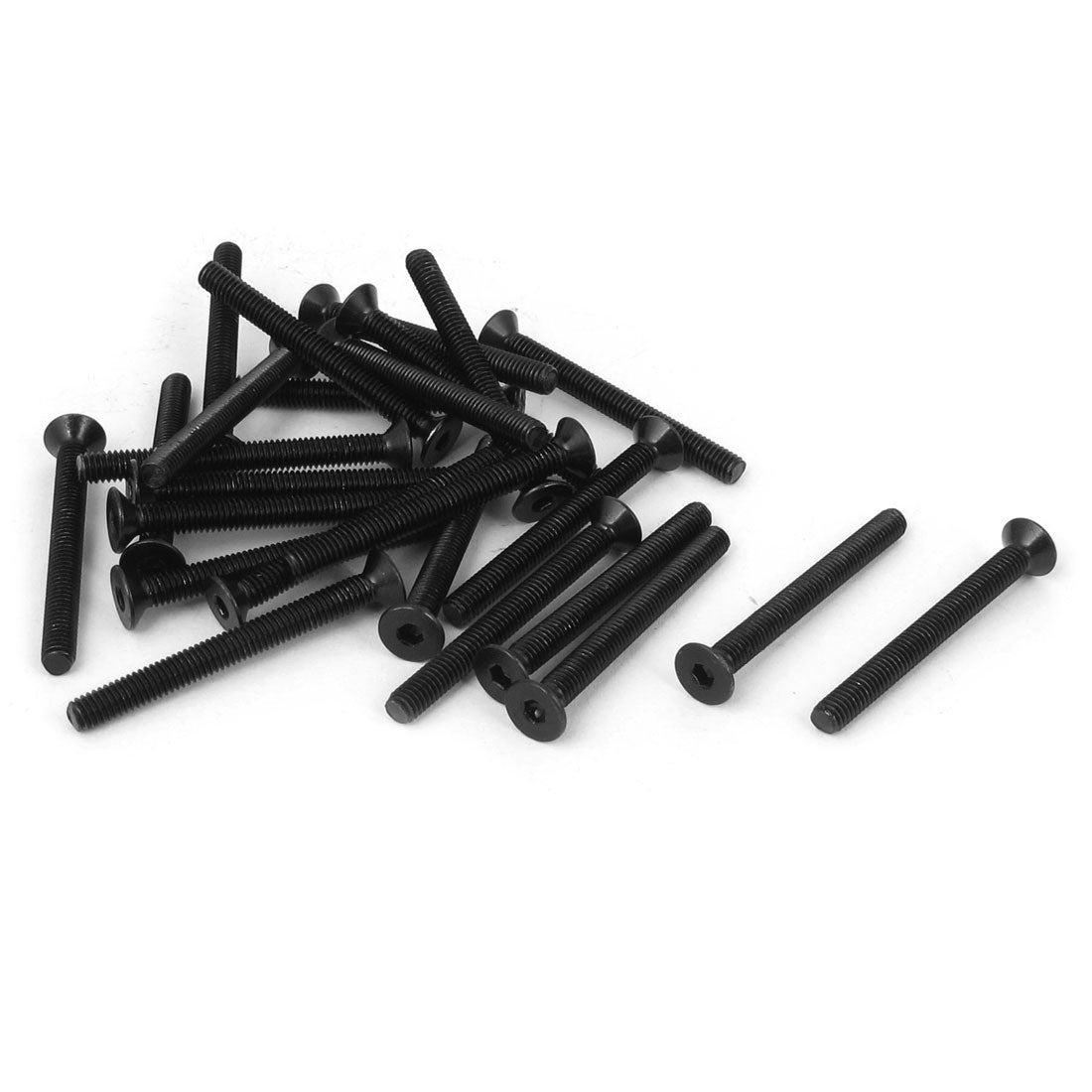 uxcell Uxcell M4x40mm 10.9 Carbon Steel Countersunk Head Hex Socket Screw Black 35pcs