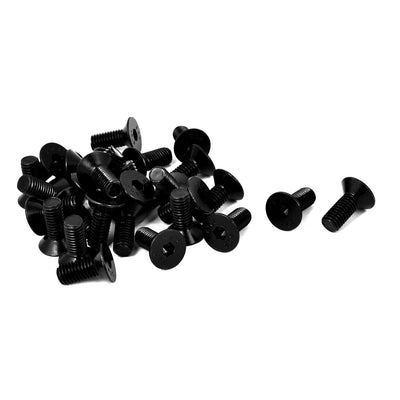 uxcell Uxcell M8x20mm 10.9 Carbon Steel Countersunk Head Hex Socket Screw Black 30pcs