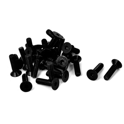 uxcell Uxcell M8x30mm 10.9 Carbon Steel Countersunk Head Hex Socket Screw Black 30pcs