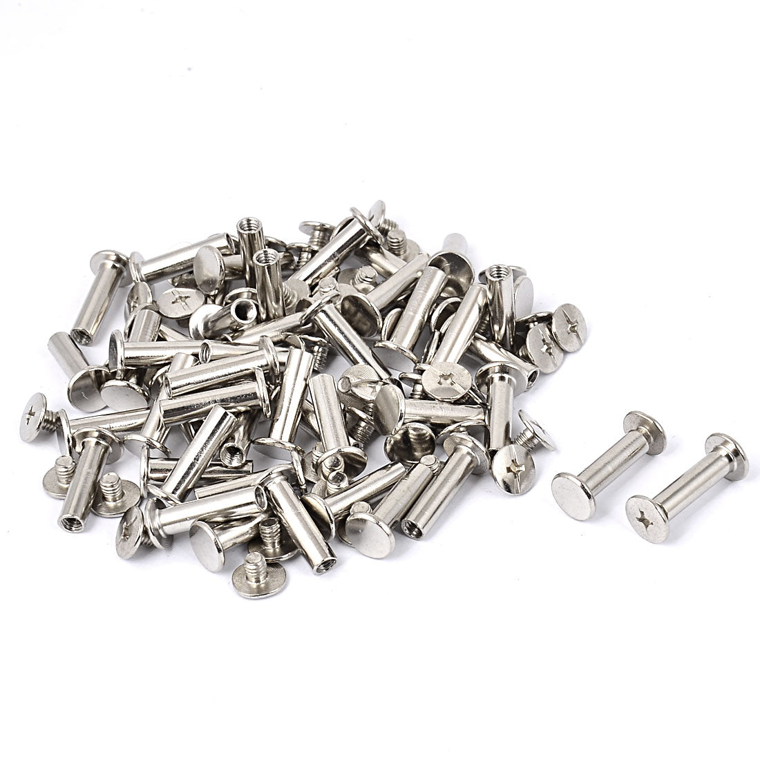 uxcell Uxcell Scrapbooking Album Nickel Plated Binding Screws Posts Docking Screw Rivet 5x18mm 50pcs