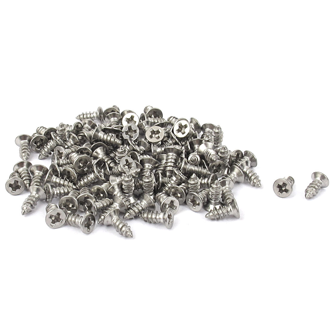 uxcell Uxcell M2.2 x 6.5mm Flat Head Phillips Self Tapping Screw Fasteners 100 Pcs