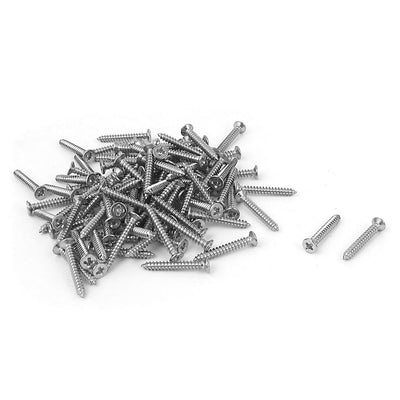 uxcell Uxcell M2.2 x 16mm Cross Head Countersunk Self Tapping Screw Fasteners 100 Pcs