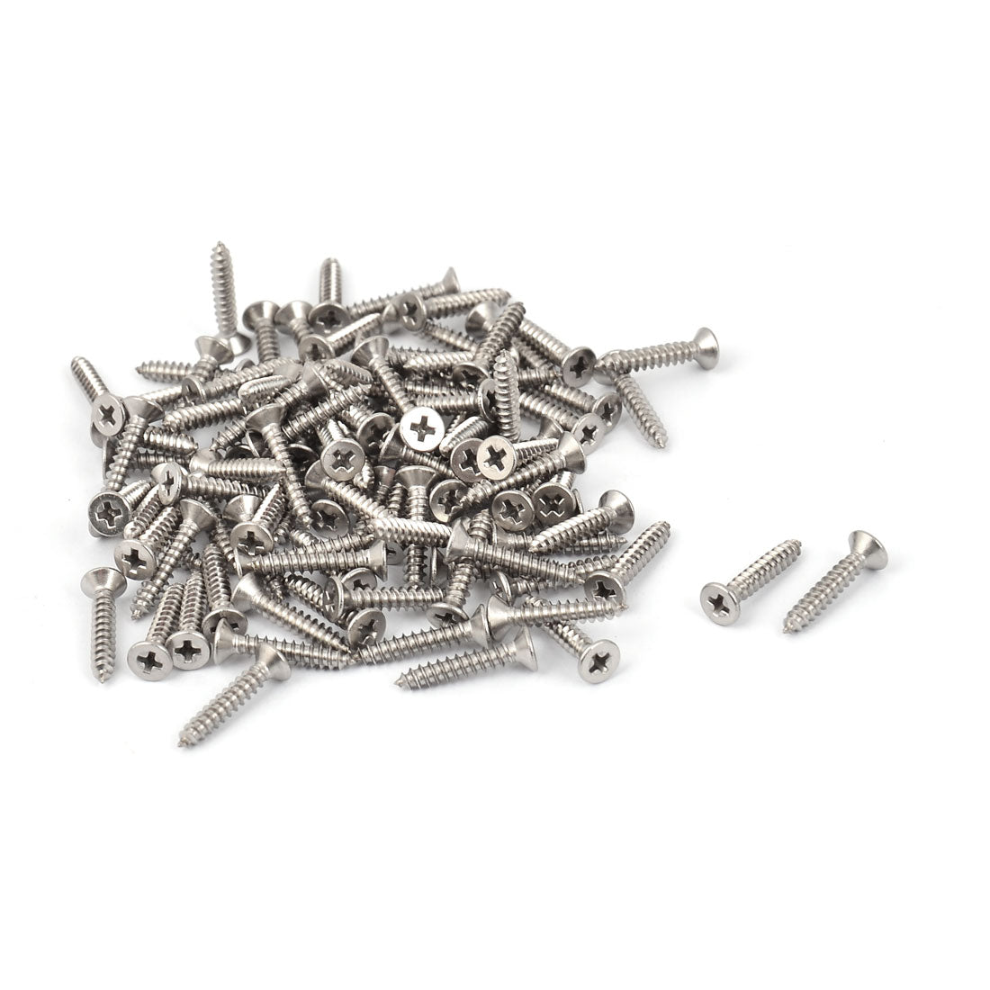 uxcell Uxcell M2.9 x 15mm Cross Head Countersunk Self Tapping Screw Fasteners 100 Pcs