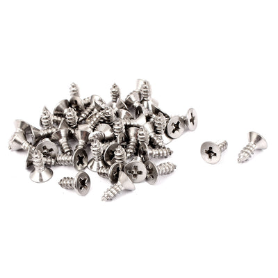 uxcell Uxcell M3.5 x 9.5mm Cross Head Countersunk Self Tapping Screw 50 Pcs