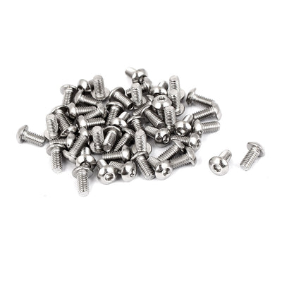 uxcell Uxcell 50 Pcs M2.5 x 5mm Full Thread Stainless Steel Button Head Socket Cap Screw