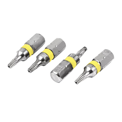 uxcell Uxcell 6.3mm x 25mm T9 Electric Magnetic Torx Security Screwdriver Bits 4PCS