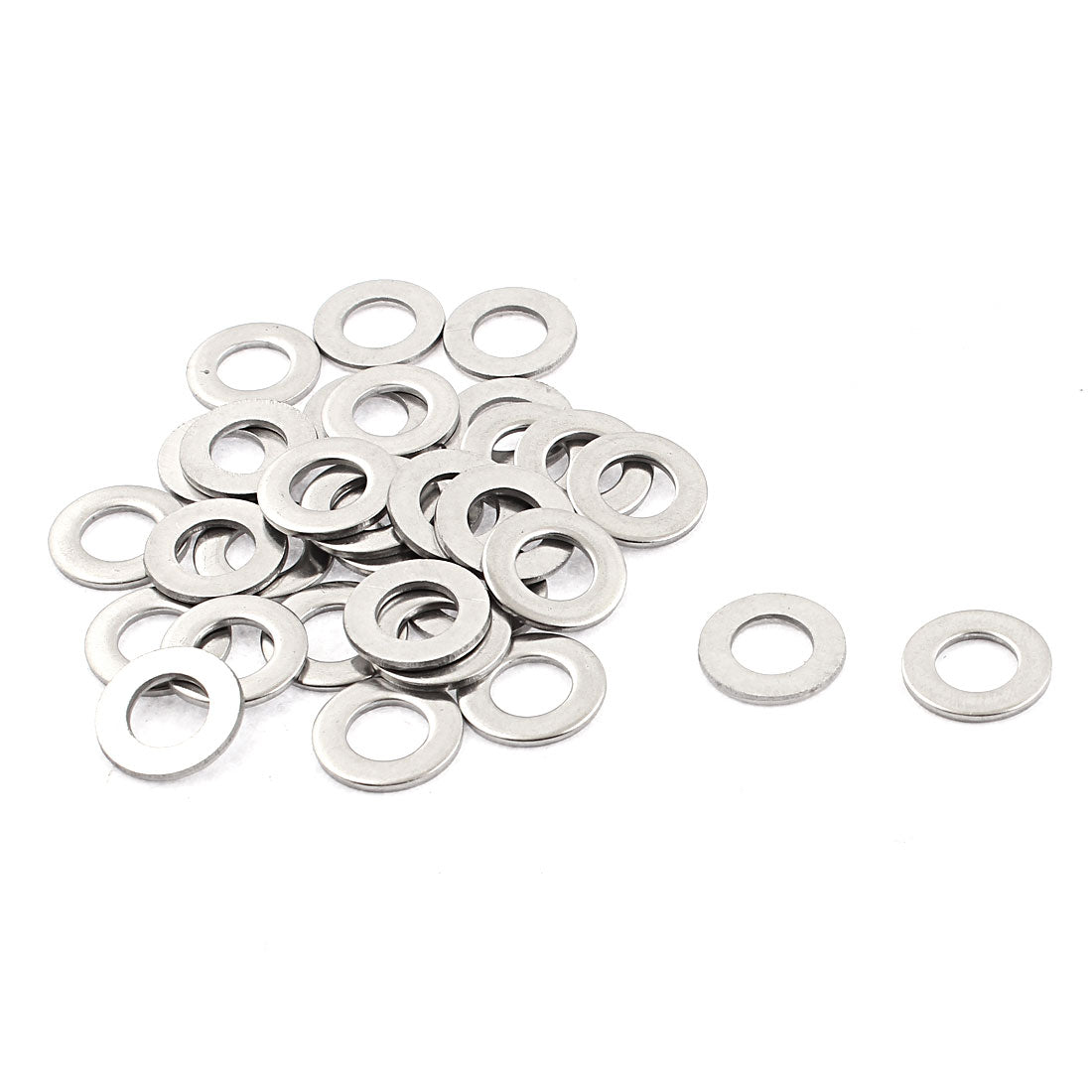 uxcell Uxcell Screw Bolt M8 x 16mm x 1.6mm Stainless Steel Flat Pad Washer Gasket Silver Tone 32pcs