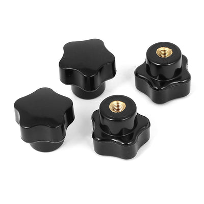 uxcell Uxcell Star Shape Head 5mm Female Thread Dia Clamping Screw Knob 4pcs