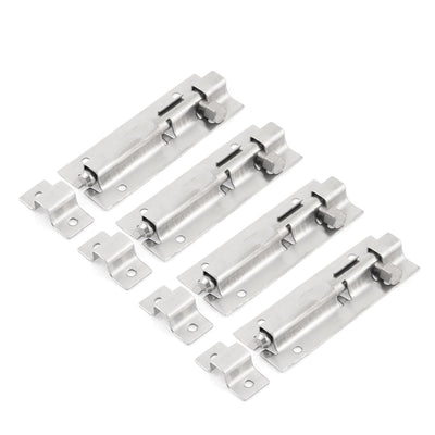 Harfington Uxcell Home Office Stainless Steel Gate Lock Safety Door Barrel Bolt Latch Hasp Stapler 4pcs