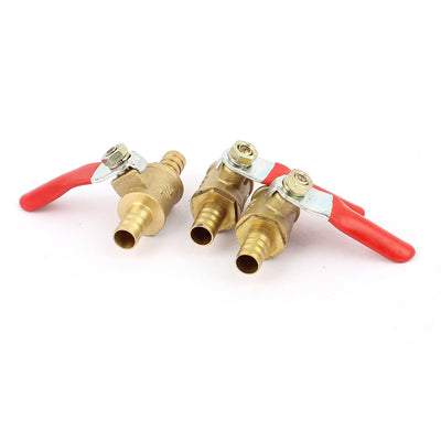 Harfington Uxcell 3pcs 8mm Barb Outer Dia 180 Degree Red Plastic Coated Handle Air Regulated Ball Valve Controller