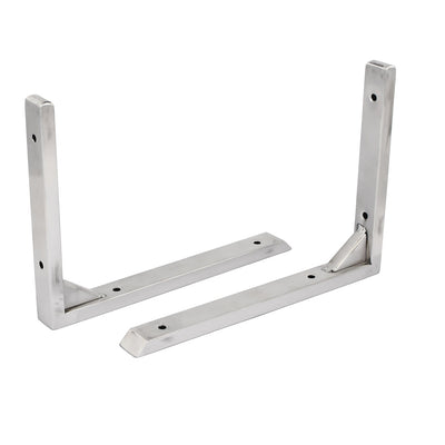 uxcell Uxcell 20cmx15cmx2cm Stainless Steel Right Angle Shelf Brackets Support Silver Tone 2pcs