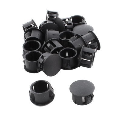 uxcell Uxcell SKT-14 17mm Head Dia Plastic Round Locking Hole Connector Button Cover Black 19pcs