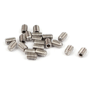 uxcell 50Pcs M3 x 3mm Stainless Steel Hex Socket Set Grub Screws Headless  Cup Point