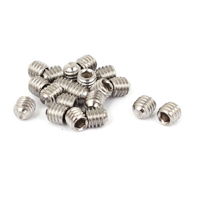 Harfington Uxcell M4x4mm Cup Point Hex Socket Grub Set Screws 20pcs for Gear