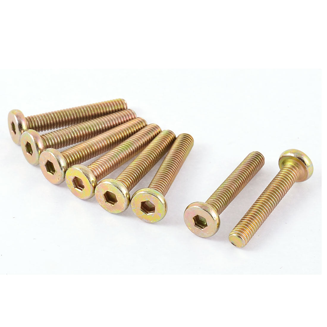 uxcell Uxcell M6 x 35mm Male Threaded Hex Socket Head Cap Screw Bolt Bronze Tone 8 Pcs