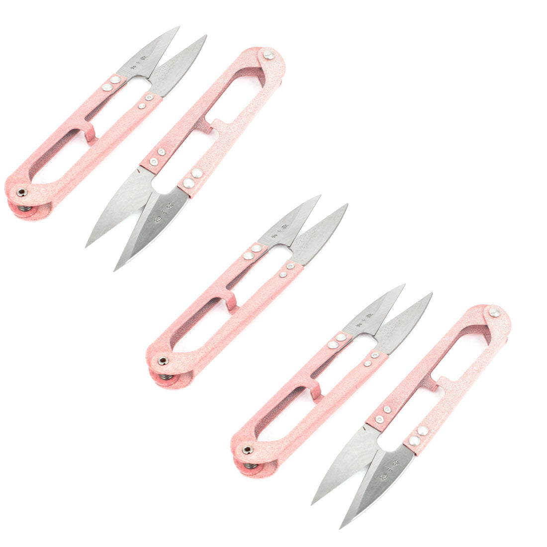 uxcell Uxcell 5 Pcs Metal Grip Fishing Line Cross Stitch Craft Yarn Scissors Thread Cutter Pink