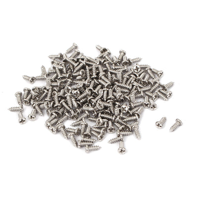 Harfington Uxcell M1.4x4mm Thread Nickel Plated Phillips Round Head Self Tapping Screws 200pcs