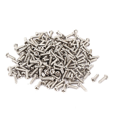 uxcell Uxcell M1.4x5mm Thread Nickel Plated Phillips Round Head Self Tapping Screws 200pcs