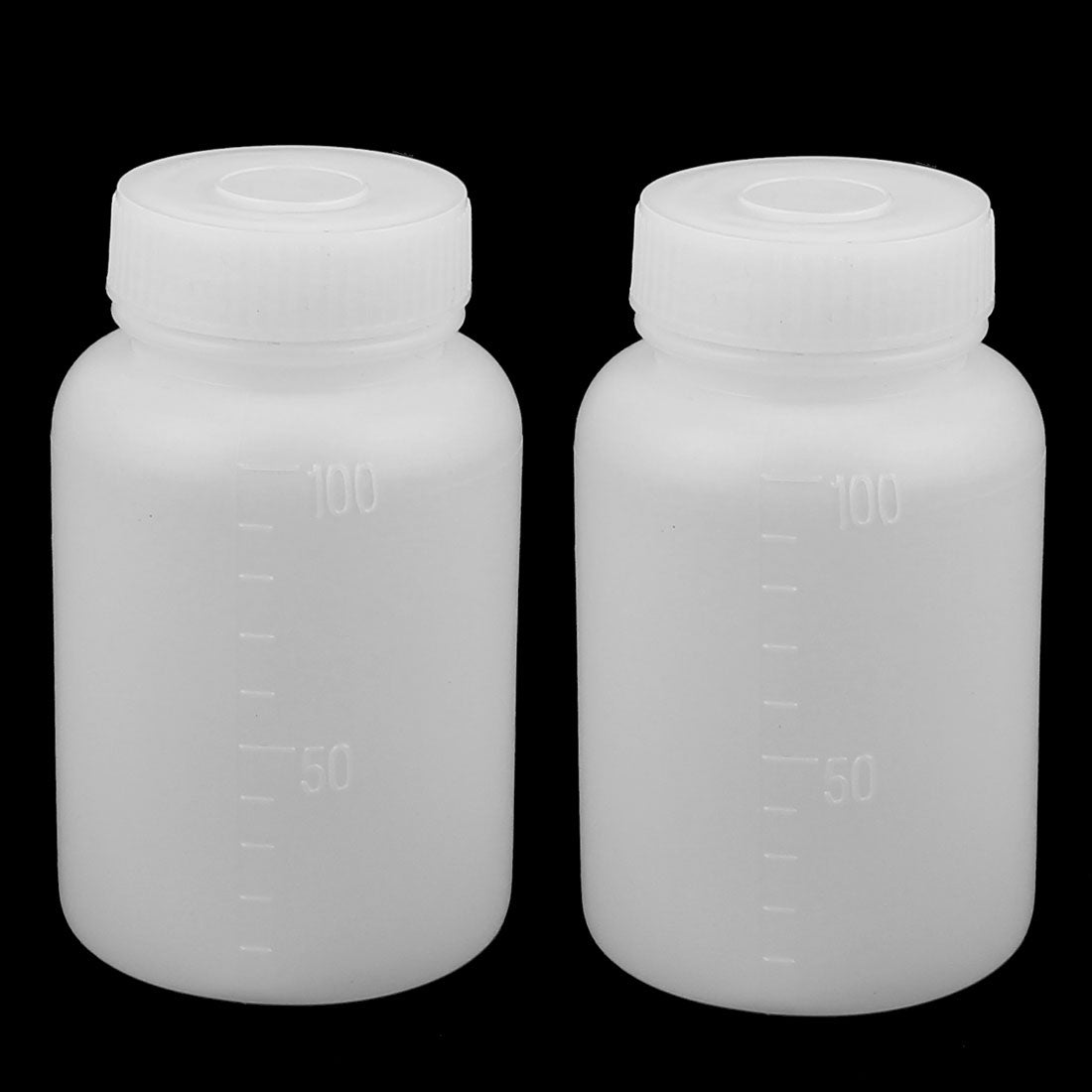 uxcell Uxcell 2 Pcs 100mL Laboratory Chemical Storage Case White Plastic Clear Bottle