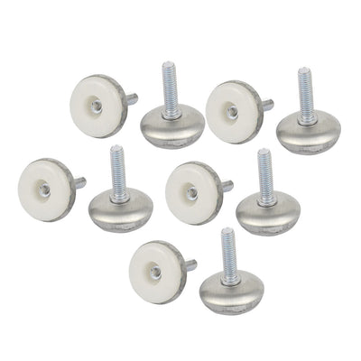 uxcell Uxcell 10 Pcs M6 Housing Furniture Base Metal Levelling Feet Glide Silver Tone