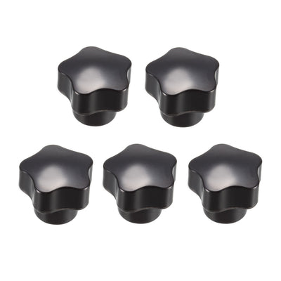 uxcell Uxcell 5Pcs 6mm Dia Female Thread Plastic Grip Replacement Five Star Knob