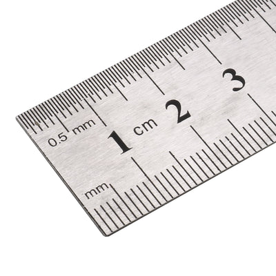 Harfington Uxcell Office   Metal Measuring Tool Straight Edge Ruler Silver Tone 20cm 8 Inch