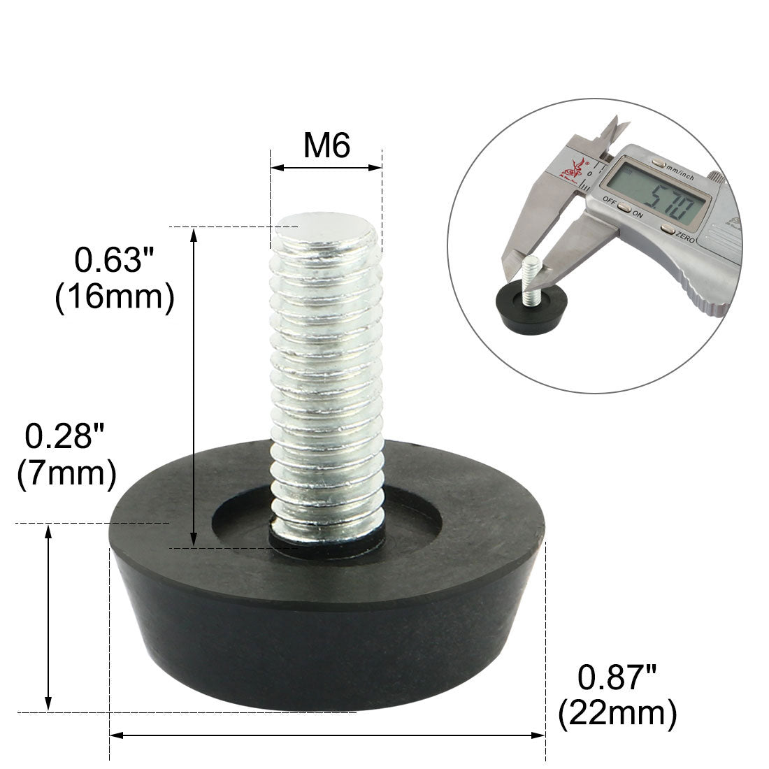 uxcell Uxcell 10pcs M6x16mm Thread Table Desk Screw On Adjustable Levelling Foot Feet 22mm Base