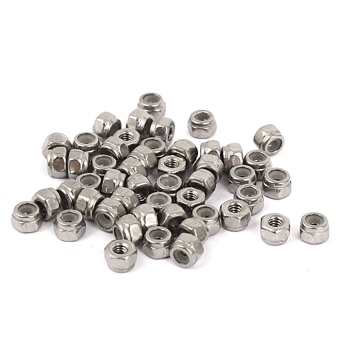 uxcell Uxcell M2 304 Stainless Steel Nylock Self-Locking Nylon Insert Hex Lock Nuts 50pcs