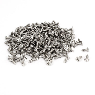 uxcell Uxcell M3 x 8mm Phillips Flat Head Self Tapping Screws Silver Tone 275pcs