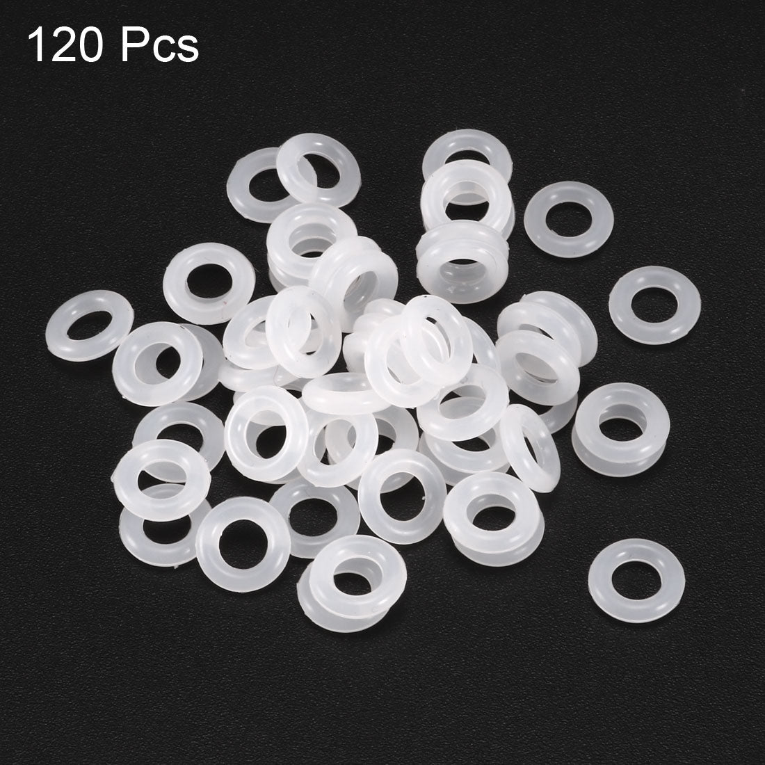 uxcell Uxcell 4mm x 8mm x 2mm Oil Gas Seal   Gasket Sealing Rings Clear White 120 Pcs