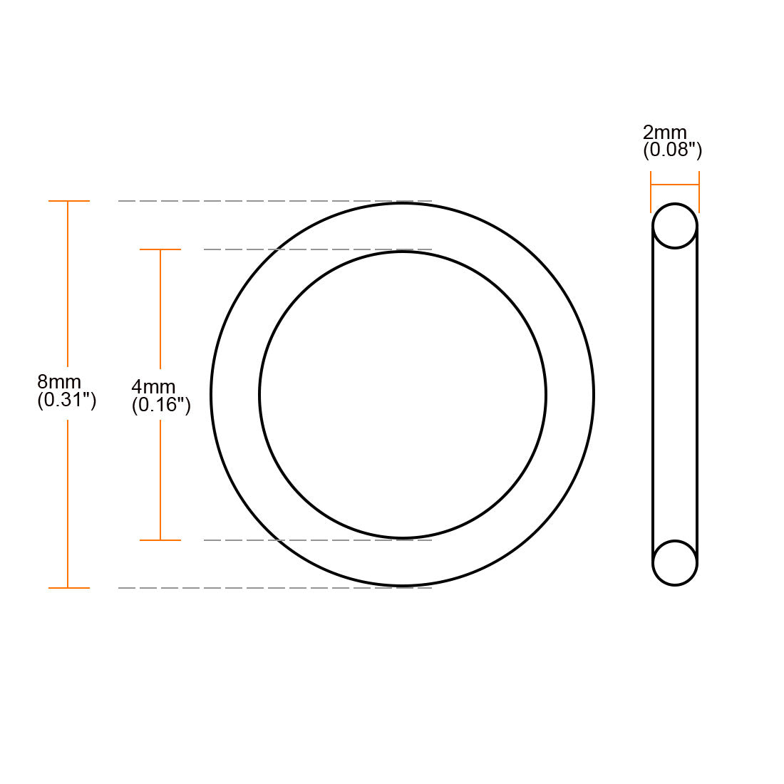 uxcell Uxcell 4mm x 8mm x 2mm Oil Gas Seal   Gasket Sealing Rings Clear White 120 Pcs