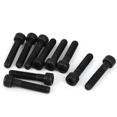 uxcell Uxcell 10pcs 1.25mm Pitch M8 x 40mm 30mm Long Thread Hex Socket Cap Head Screw Bolts