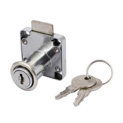 uxcell Uxcell 40mmx40mmx37mm Metal Square Base Drawer Lock Locker Silver Tone w Keys