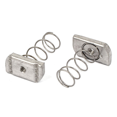 Harfington Uxcell M6 304 Stainless Steel Long Spring Strut Channel Nuts Silver Tone 10 Pcs