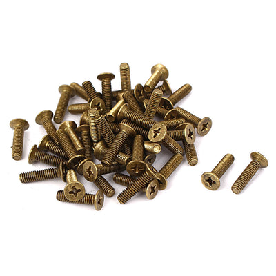 uxcell Uxcell M4 x 16mm Brass Metric Phillips Drive Machine Countersunk Screws 50 Pcs