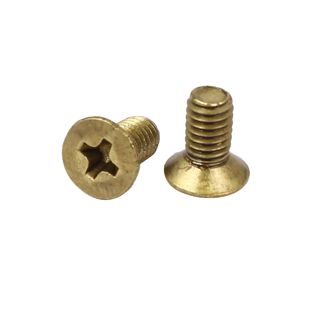 uxcell Uxcell M4 x 0.7mm Pitch GB819 Brass Metric Phillips Flat Head Countersunk Screws 50 Pcs