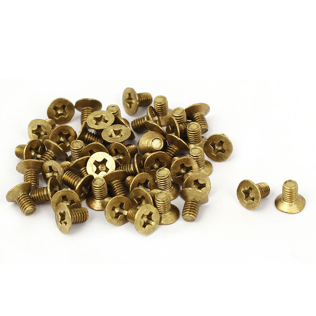 uxcell Uxcell M3 x 5mm Brass Phillips Drive Flat Head Countersunk Screws GB819 50 Pcs