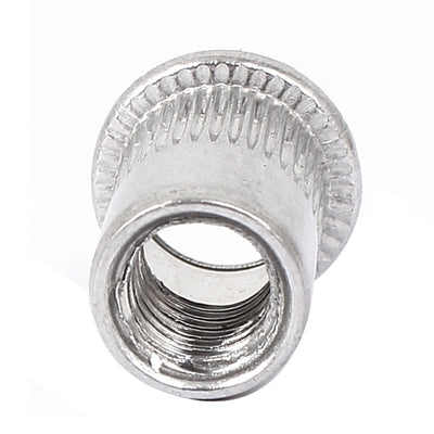 Harfington Uxcell M8 Aluminum Flat Head Rivet Nut Insert  Silver Tone 20pcs