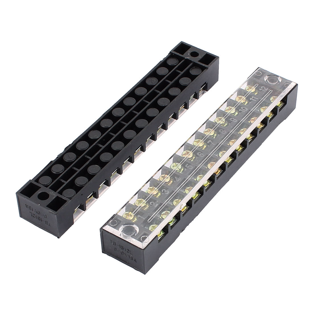 uxcell Uxcell 10 Pcs 600V 15A 12P Screw Electric Barrier Terminal Block Cable Connector Bar