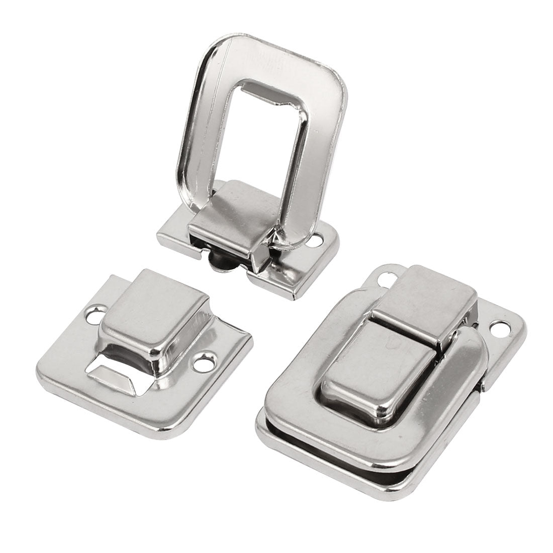 uxcell Uxcell Toolbox Jewelry Box Toggle Latch Catch Hasp Lock Silver Tone 40x27x8mm 6pcs