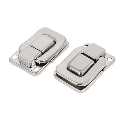 Harfington Uxcell Toolbox Jewelry Box Toggle Latch Catch Hasp Lock Silver Tone 40x27x8mm 6pcs