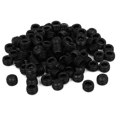 uxcell Uxcell DIN916 M6x4mm Metal Grade 10.9 Hex Socket Set Screw Bolt Fastener Black 100pcs