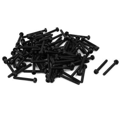 uxcell Uxcell M3x25mm Phillips Round Head Nylon Machine Screw Bolt Fastener Black 100pcs