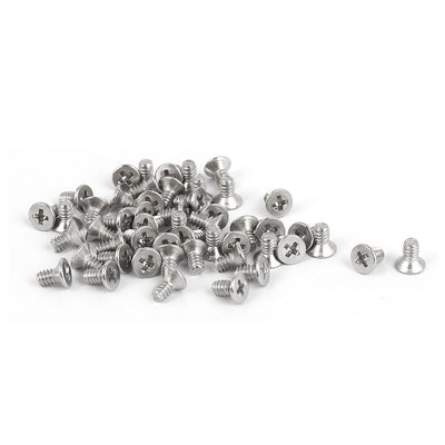 uxcell Uxcell 50 Pcs M1.6x3mm 316 Stainless Steel Flat Head Phillips Machine Screws Fasteners