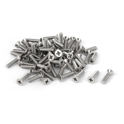 uxcell Uxcell 60 Pcs M2.5x10mm 316 Stainless Steel Countersunk Phillips Machine Screws Bolts