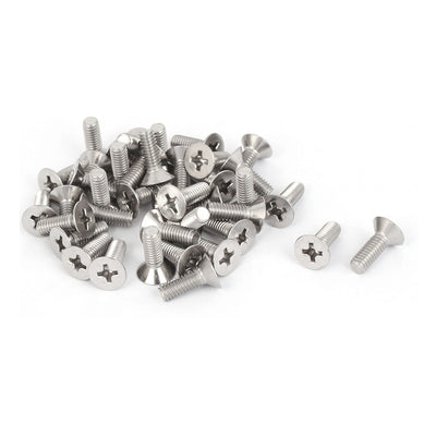 uxcell Uxcell 40 Pcs M4x12mm 316 Stainless Steel Countersunk Phillips Machine Screws Bolts