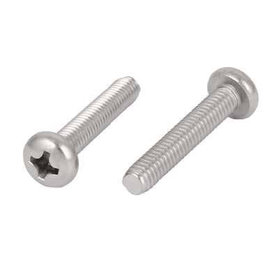 Harfington Uxcell 25 Pcs M4x22mm 316 Stainless Steel Phillips Pan Head Machine Screws Silver Tone