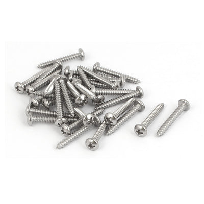 Harfington Uxcell M3.5x25mm 316 Stainless Steel Metric Phillips Pan Head Self Tapping Screws 30pcs